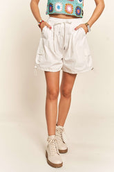 ADORA Drawstring Shorts with Pockets OutfitFlow